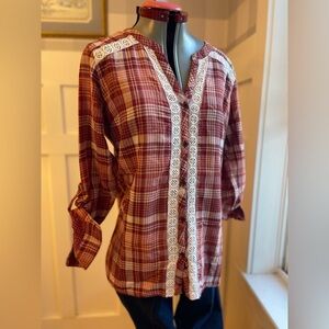 Plaid Button-Up Women's Top